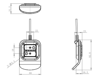 Handset "Teardrop" JCHT35K20 teardrop-shaped handset, angled view