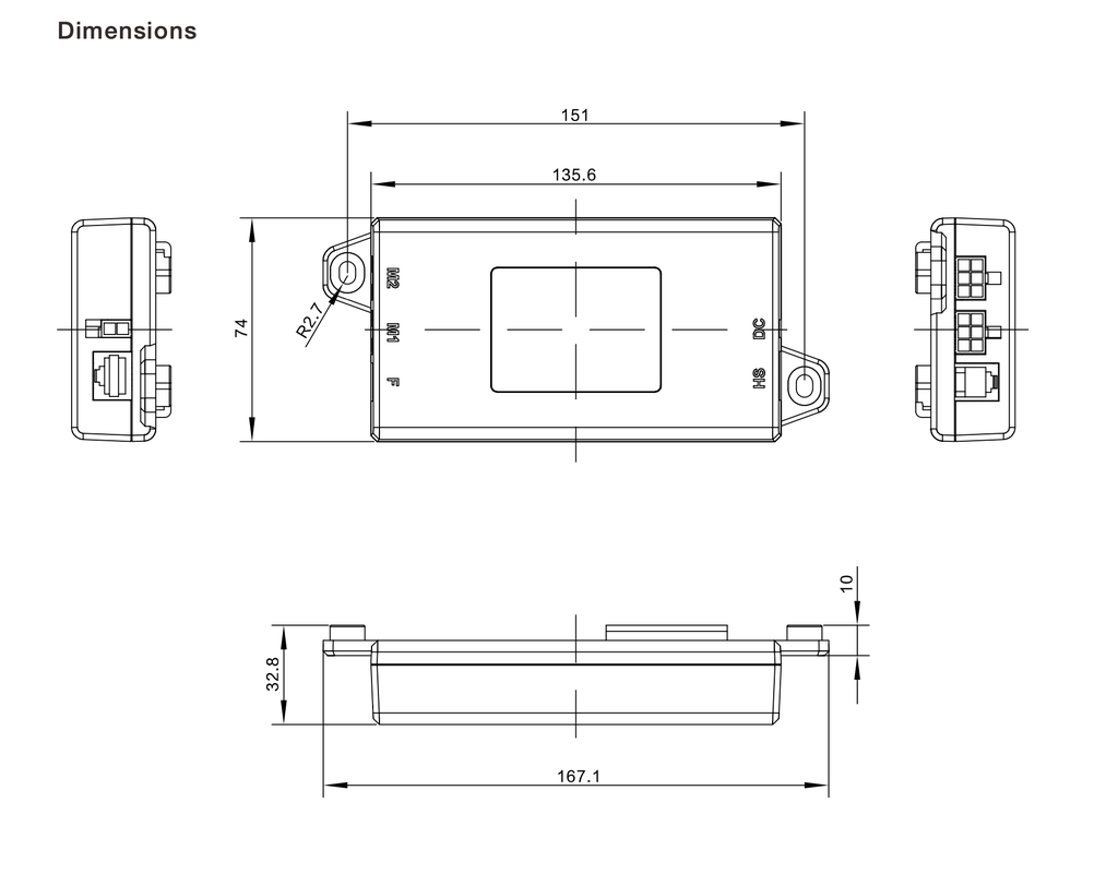 Control Box JCB36M with 2 ports connected to a 2-leg desk frame