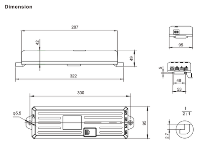 Control Box JCB36N3 dimensions drawing
