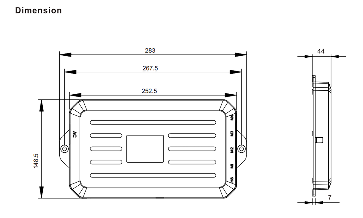 Control Box JCB36N4 dimensions drawing