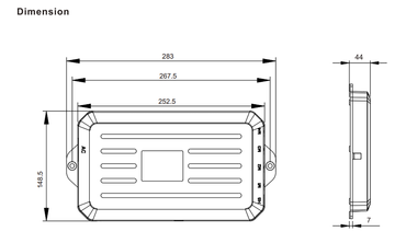 Control Box JCB36N4 dimensions drawing