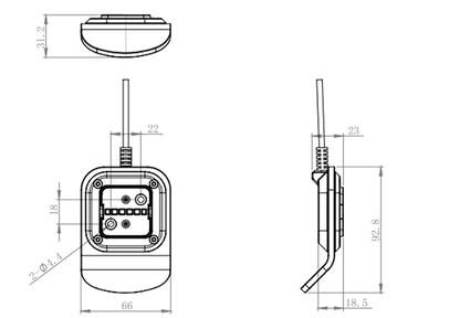 Handset "Teardrop" JCHT35K20 teardrop-shaped handset, angled view